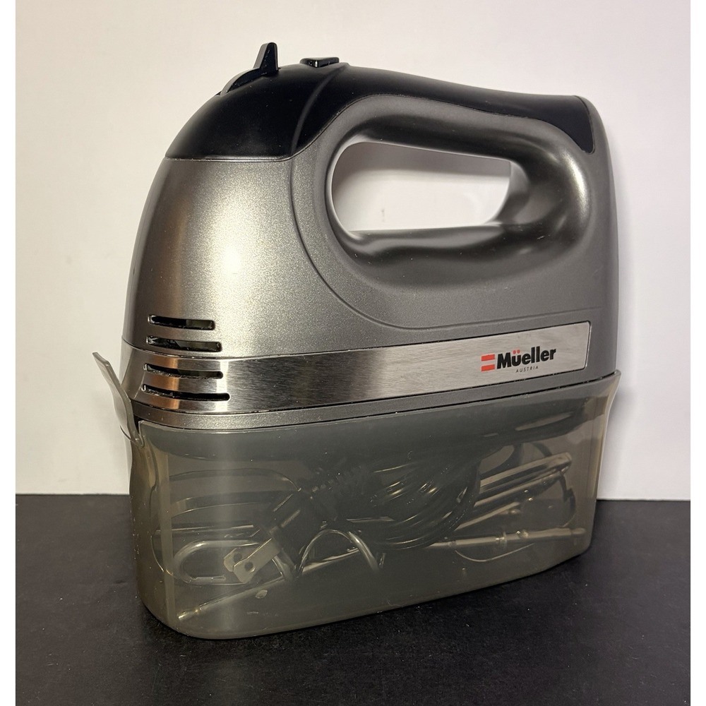 Mueller Electric Hand Mixer, 5 Speed 250W Turbo with Snap-on Storage Case